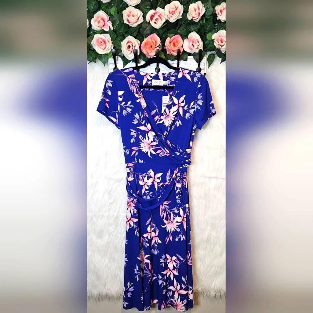 Eliza J Floral Crossfront Midi Dress